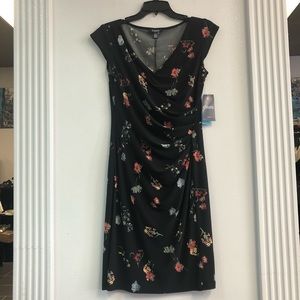 Chaps Black Knee Length with Floral Pattern Size S